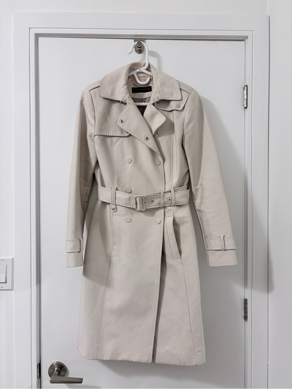 Zara Double-Breasted Trench Coat - Cream S